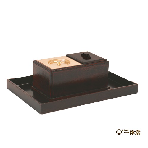 廻し香炉セット　黒漆渕