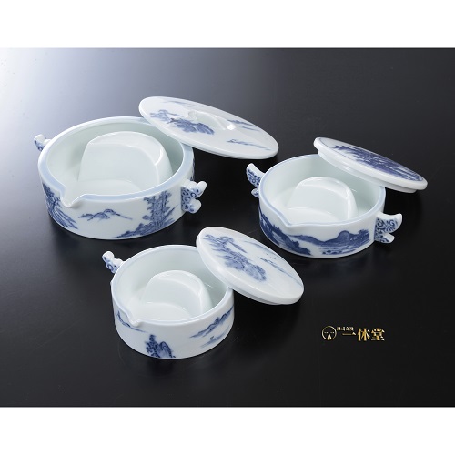 陶器製・墨池(山水)