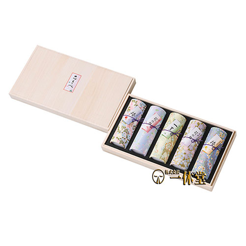 花くらべ線香(円筒形5本セット)桐箱