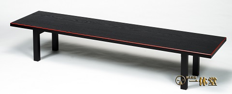 木製法要座卓(黒面朱)6尺　幅180×奥行45×高さ33㎝
