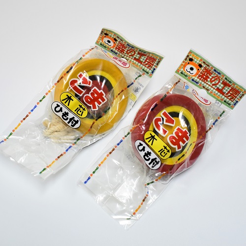 こま木芯ひも付　黄色と赤