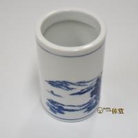 陶器製筆筒(山水)